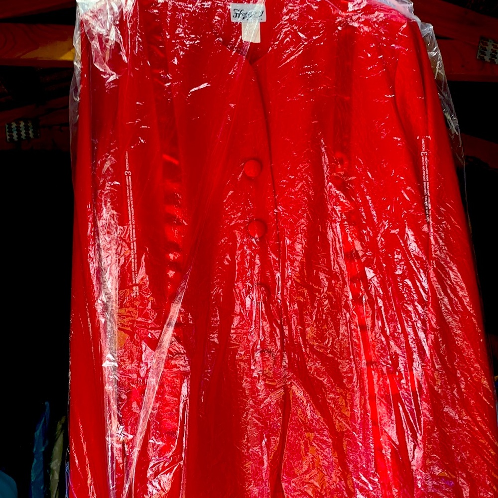 Red 2pc womens suit dress